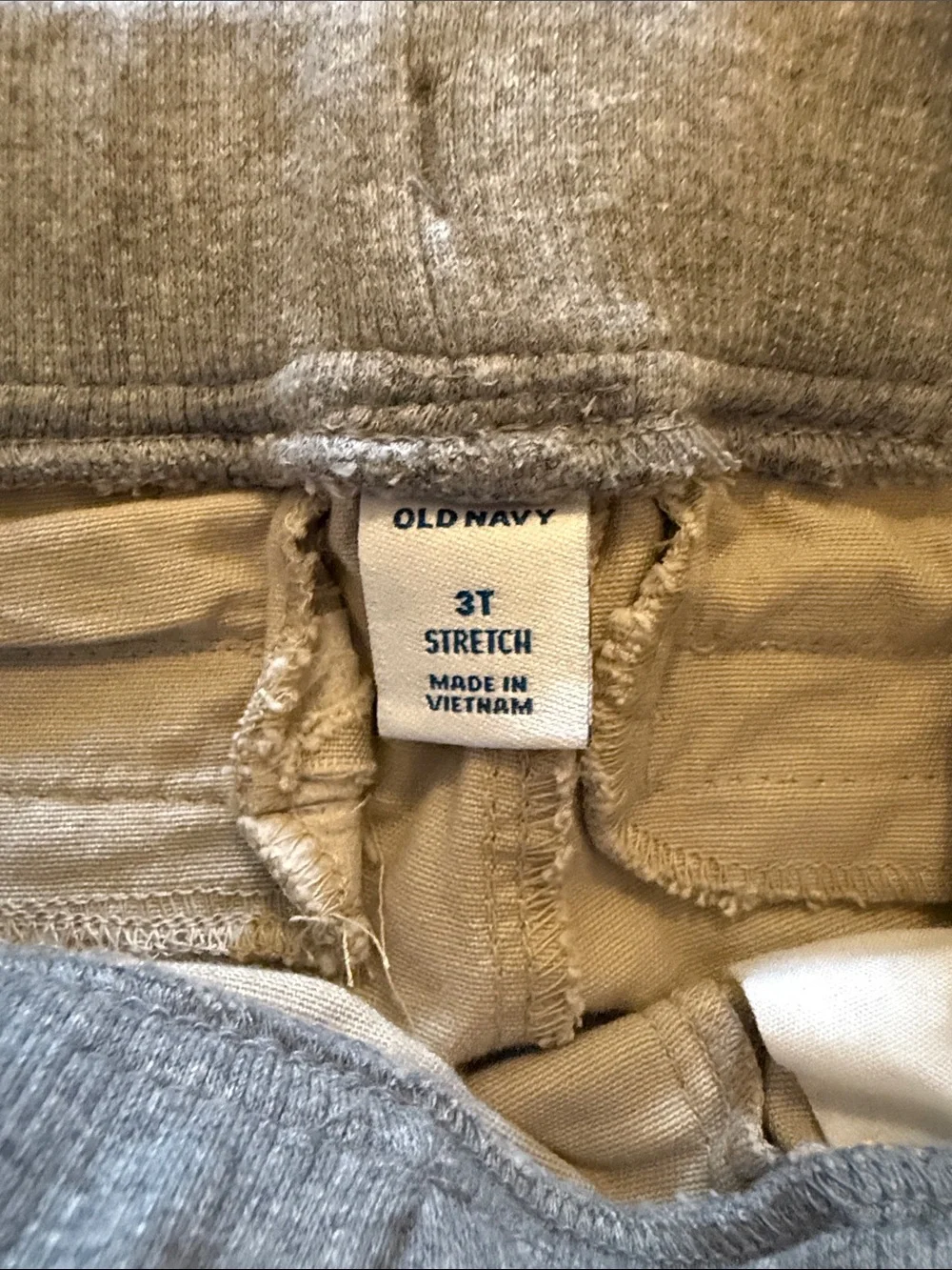 Old Navy Beige Kids Pull-On Pants with Gray Waistband